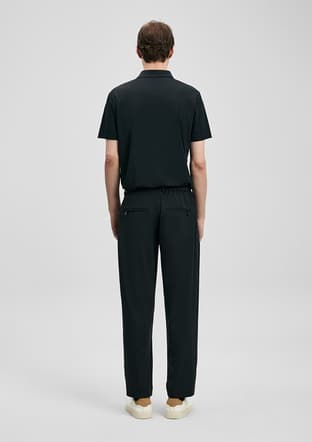 111040240 Erkek Siyah Polo Yaka T-shirt - 2