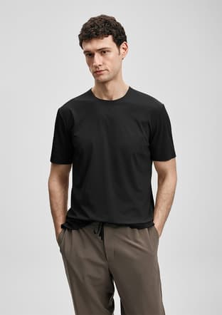 111020319 Erkek Siyah Baskılı T-shirt - 1