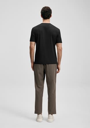 111020319 Erkek Siyah Baskılı T-shirt - 2