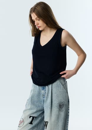 Ts1260070137 Kadın Lacivert Basic T-shirt - 2