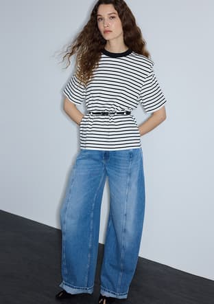 Is1260070237 Kadın Siyah Desenli T-shirt - 2