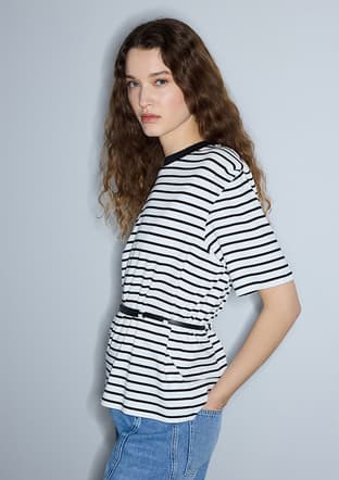 Is1260070237 Kadın Siyah Desenli T-shirt - 3