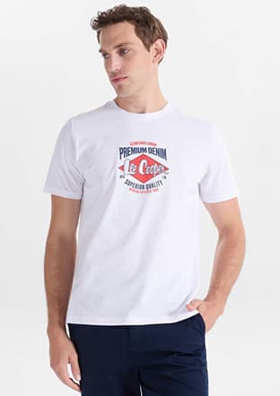 262 Lcm 242054 Erkek Beyaz O Yaka T-shirt - 1