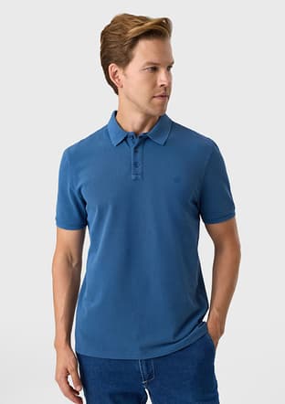 B35S10018 Erkek Mavi Polo Yaka T-shirt - 3