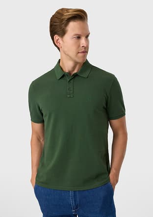 B35S10018 Erkek Yeşil Polo Yaka T-shirt - 1