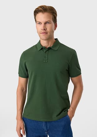 B35S10018 Erkek Yeşil Polo Yaka T-shirt - 3