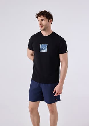 6Sm5025 Erkek Siyah Baskılı T-shirt - 3