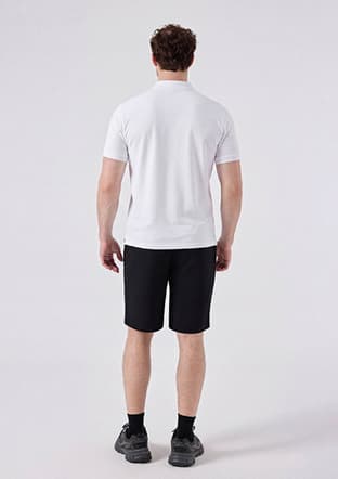 6Sm5048 Erkek Beyaz Polo Yaka T-shirt - 2