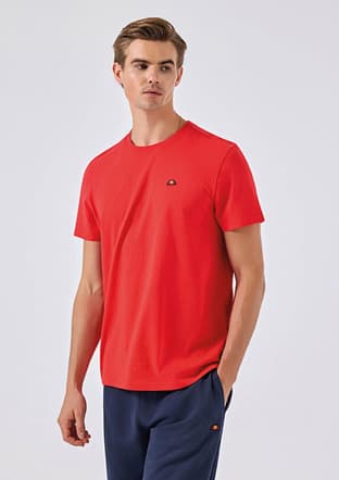 6Sm5069 Erkek Kırmızı Bisiklet Yaka T-shirt - 1