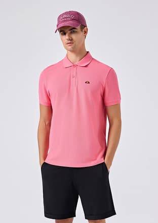 6Sm5044 Erkek Pembe Polo Yaka T-shirt - 1