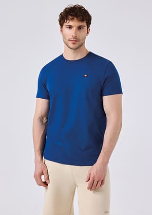 6Sm5069 Erkek Mavi Bisiklet Yaka T-shirt - 3