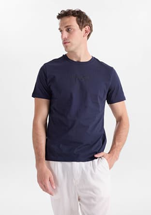 262 Lcm 242008 Erkek Lacivert O Yaka T-shirt - 1