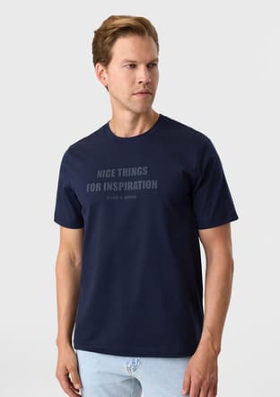 Bts1006800000 Erkek Lacivert Bisiklet Yaka T-shirt - 2