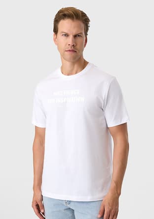 Bts1006800000 Erkek Beyaz Bisiklet Yaka T-shirt - 2