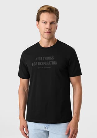 Bts1006800000 Erkek Siyah Bisiklet Yaka T-shirt - 1