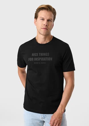 Bts1006800000 Erkek Siyah Bisiklet Yaka T-shirt - 2