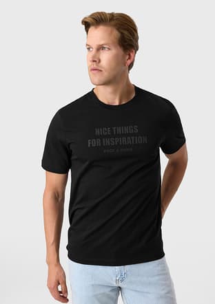 Bts1006800000 Erkek Siyah Bisiklet Yaka T-shirt - 3