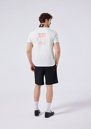 6Sm5065 Erkek Beyaz Baskılı T-shirt - 2