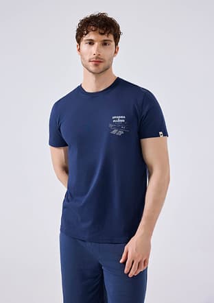 6Sm5065 Erkek Çok Renkli Baskılı T-shirt - 1