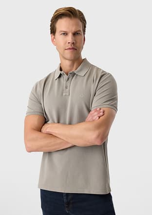B35S10018 Erkek Yeşil Polo Yaka T-shirt - 3