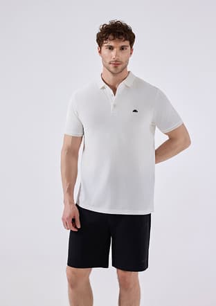 6Sm5062 Erkek Beyaz Polo Yaka T-shirt - 2