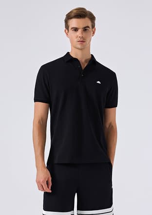 6Sm5062 Erkek Siyah Polo Yaka T-shirt - 1