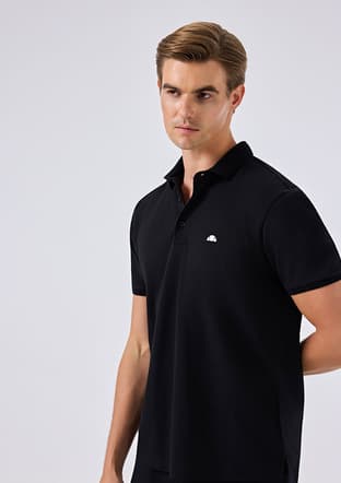 6Sm5062 Erkek Siyah Polo Yaka T-shirt - 2