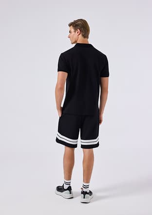 6Sm5062 Erkek Siyah Polo Yaka T-shirt - 3