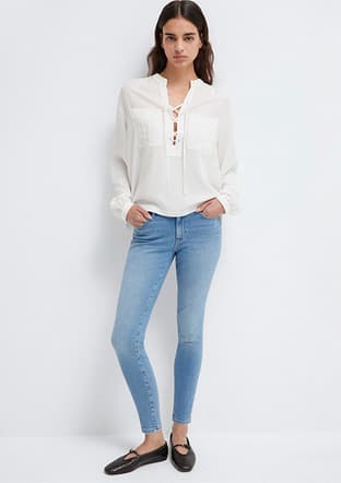 M100328-A1550 Kadın Mavi Jean Pantolon - 1
