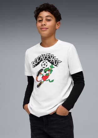 63451202 Erkek Çocuk Beyaz Baskılı T-shirt - 1