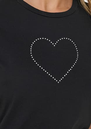 15343771 Kadın Siyah Bisiklet Yaka T-shirt - 2