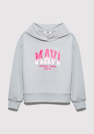 M7S10179-70075 Kız Çocuk Gri Sweatshirt - 1