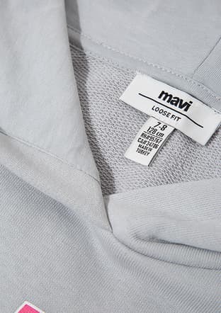 M7S10179-70075 Kız Çocuk Gri Sweatshirt - 3