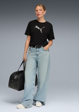 69182101 Kadın Siyah Baskılı T-shirt - 2