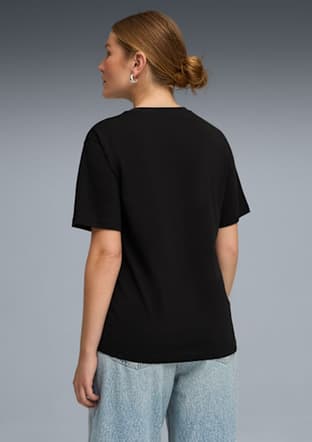 69182101 Kadın Siyah Baskılı T-shirt - 3