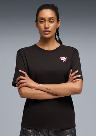 52849001 Kadın Siyah Baskılı T-shirt - 1