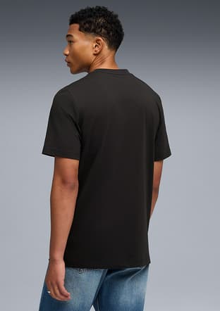 69218001 Erkek Siyah Baskılı T-shirt - 2