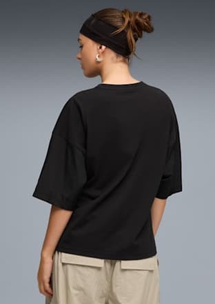 69188301 Kadın Siyah Baskılı T-shirt - 3