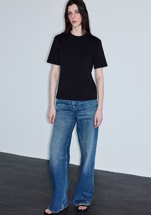 Is1260070101 Kadın Siyah Bisiklet Yaka T-shirt - 3