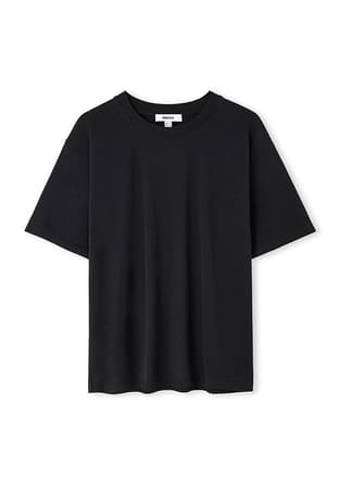 Is1260070112 Kadın Siyah Bisiklet Yaka T-shirt - 1