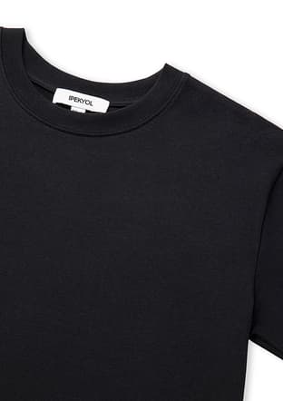 Is1260070112 Kadın Siyah Bisiklet Yaka T-shirt - 2