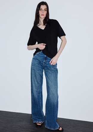 Is1260070102 Kadın Siyah V Yaka T-shirt - 2