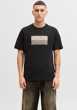 12289863 Erkek Siyah Baskılı T-shirt - 1