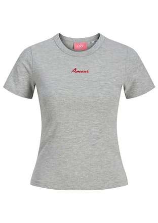 12290744 Kadın Gri Bisiklet Yaka T-shirt - 1