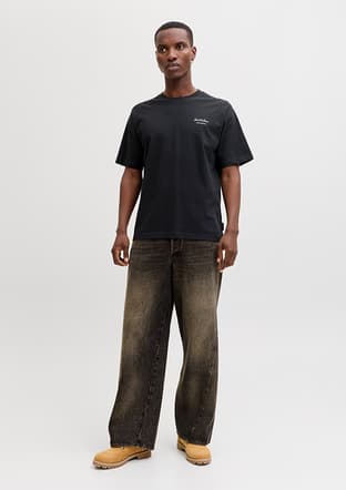 12287990 Erkek Siyah Baskılı T-shirt - 3