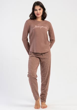 5033571550 Kadın Kahverengi Pijama - 1