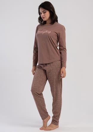 5033571550 Kadın Kahverengi Pijama - 3