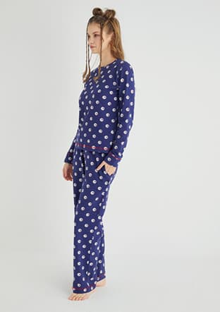 Roz-65 Kız Çocuk Lacivert Pijama - 1