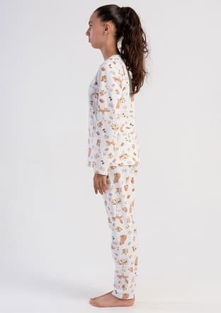 5071990001 Kız Çocuk Beyaz Pijama - 2