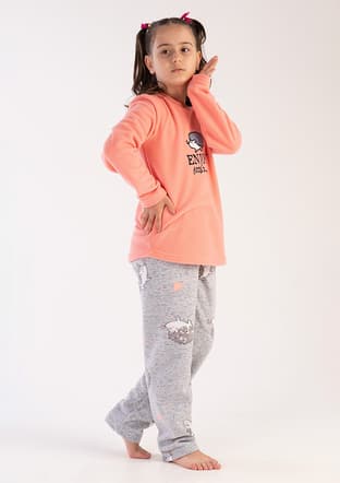 3030420275 Kız Çocuk Turuncu Pijama - 3